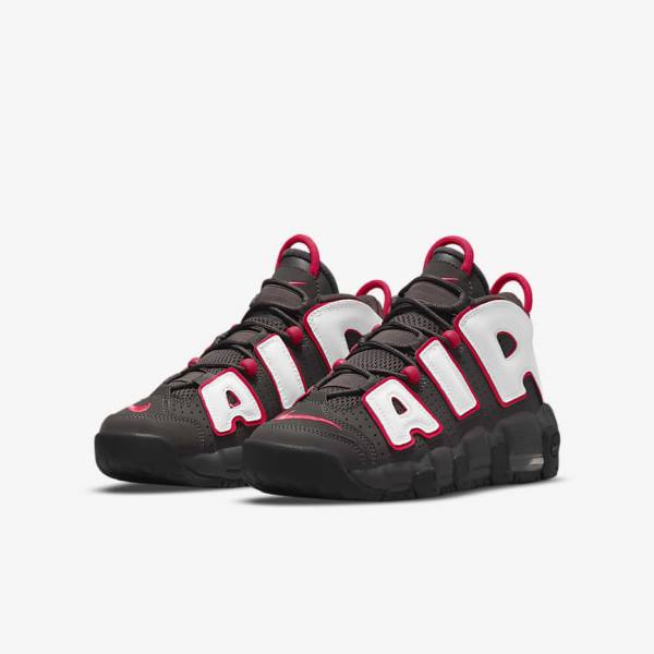 Zapatillas Nike Air More Uptempo Older Niños Gris Negras Rojas Blancas | NK914NGD