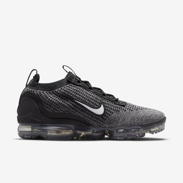 Zapatillas Nike Air VaporMax 2021 FK Hombre Negras Blancas Gris Oscuro Negras | NK538BZT