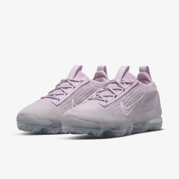 Zapatillas Nike Air VaporMax 2021 FK Mujer Rosas Claro Blancas Metal Plateadas Moradas | NK046FDR