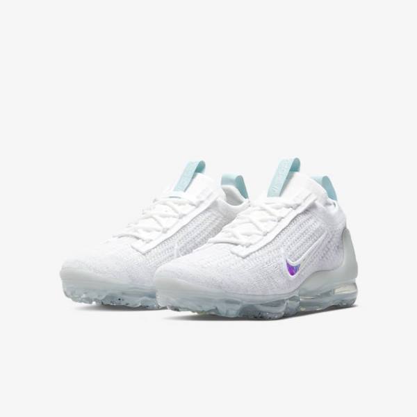 Zapatillas Nike Air VaporMax 2021 FK Older Niños Blancas | NK049BDP