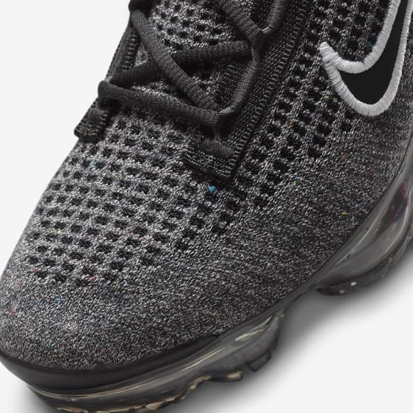 Zapatillas Nike Air VaporMax 2021 FK Older Niños Negras Blancas Gris Oscuro Negras | NK148NCS