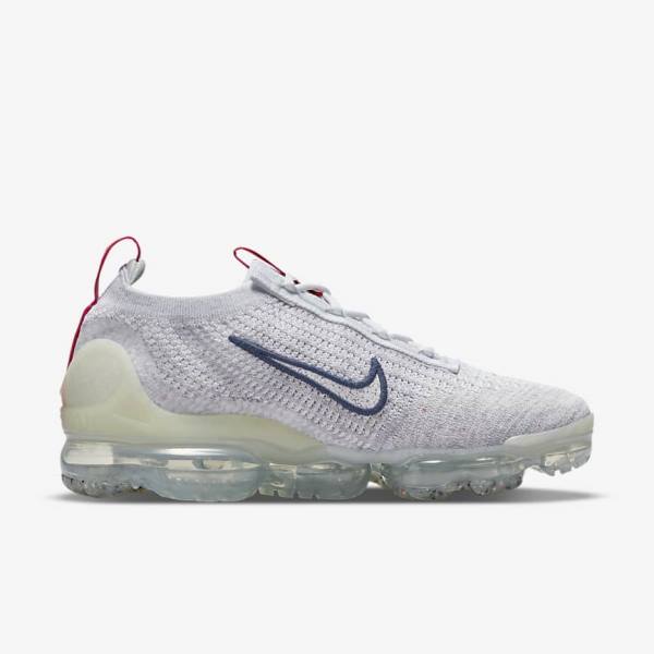 Zapatillas Nike Air VaporMax 2021 Flyknit Mujer Azul Marino Blancas | NK964KLF