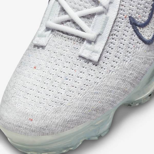 Zapatillas Nike Air VaporMax 2021 Flyknit Mujer Azul Marino Blancas | NK964KLF