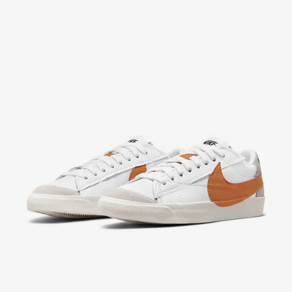 Zapatillas Nike Blazer Low 77 Jumbo Hombre Blancas Gris Naranjas | NK235XOZ