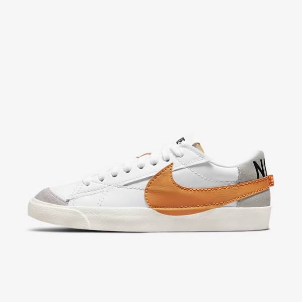 Zapatillas Nike Blazer Low 77 Jumbo Hombre Blancas Gris Naranjas | NK235XOZ