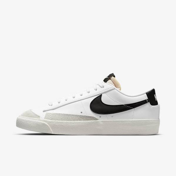 Zapatillas Nike Blazer Low 77 Mujer Blancas Negras | NK461JUZ