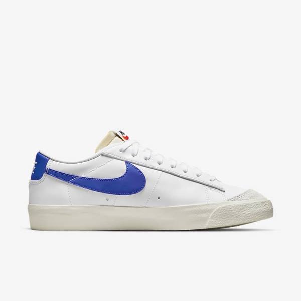 Zapatillas Nike Blazer Low 77 Vintage Hombre Blancas Azul Real | NK820ACX