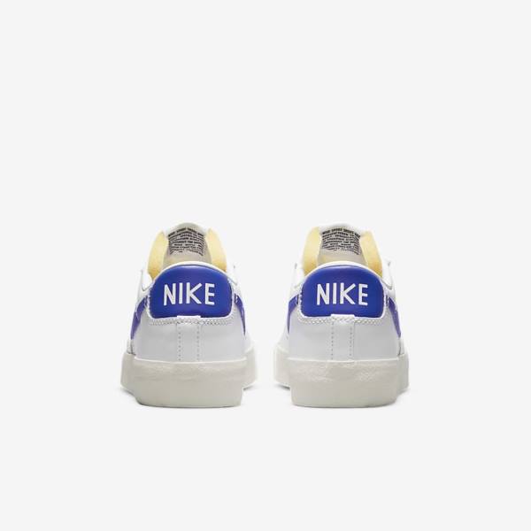 Zapatillas Nike Blazer Low 77 Vintage Hombre Blancas Azul Real | NK820ACX