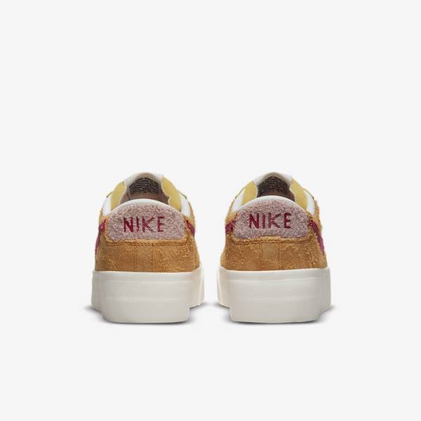 Zapatillas Nike Blazer Low Plataforma Mujer Doradas Rosas Burdeos | NK348RDV