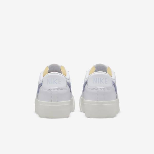 Zapatillas Nike Blazer Low Plataforma Mujer Blancas Azules Claro | NK584QEM