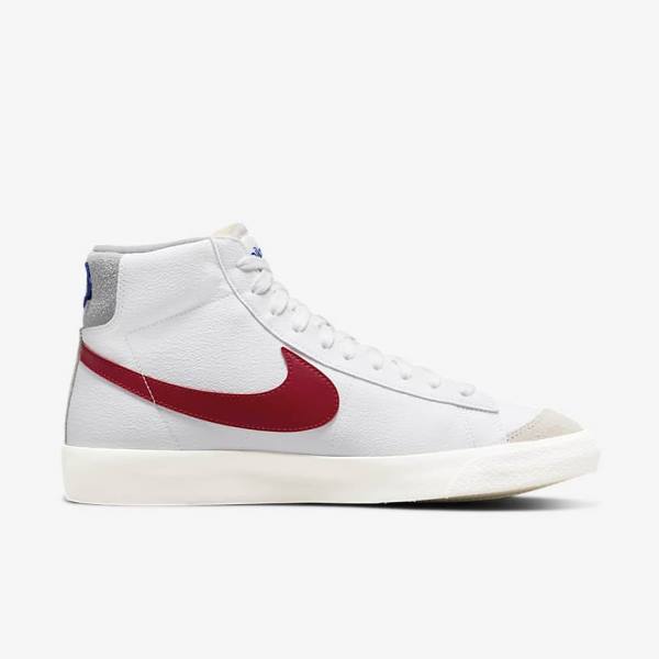 Zapatillas Nike Blazer Mid 77 Hombre Blancas Gris Claro Rojas | NK261AQP