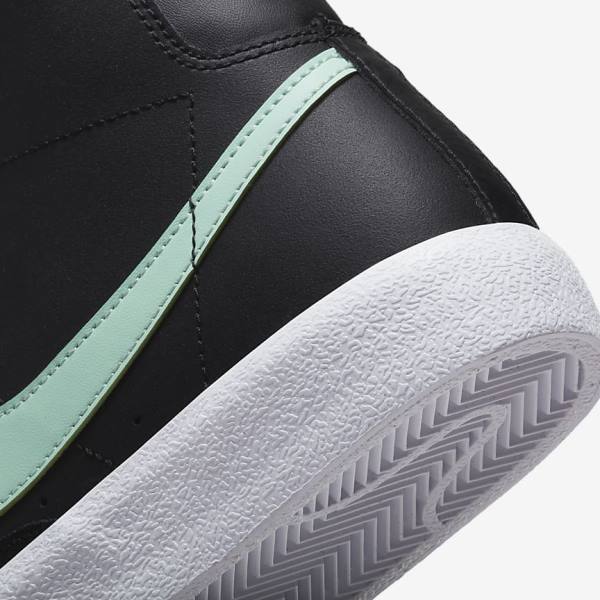 Zapatillas Nike Blazer Mid 77 Older Niños Negras Blancas Verde Menta | NK204LNI