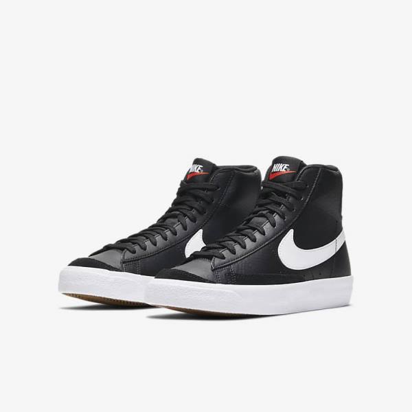 Zapatillas Nike Blazer Mid 77 Older Niños Negras Blancas Naranjas | NK769HUL