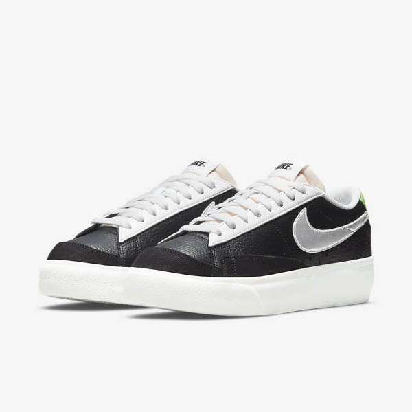 Zapatillas Nike Blazer Plataforma Mujer Negras Blancas Verde Metal Plateadas | NK301WNR