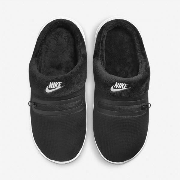 Zapatillas Nike Burrow Pantuflas Mujer Negras Blancas | NK035HSM