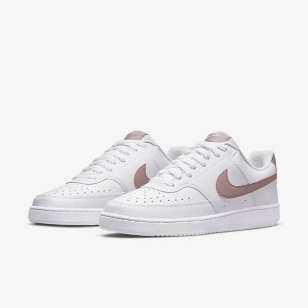 Zapatillas Nike Court Vision Low Next Nature Mujer Blancas Rosas | NK839MVO