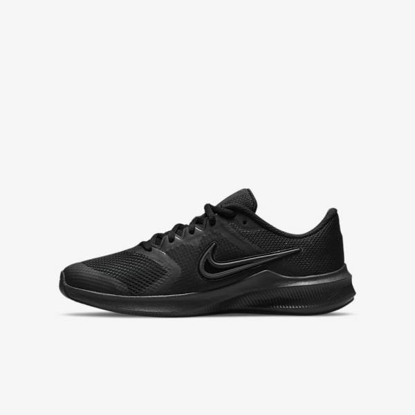 Zapatillas Nike Downshifter 11 Older Carretera Niños Negras Gris Oscuro | NK618SGH