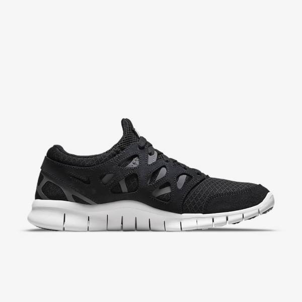 Zapatillas Nike Free Run 2 Hombre Negras Gris Oscuro Blancas | NK154EDU