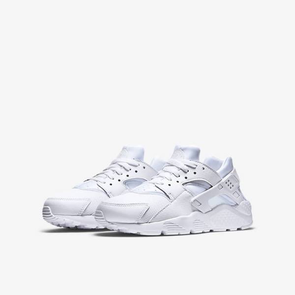 Zapatillas Nike Huarache Run Older Niños Blancas Plateadas Blancas | NK452VFK