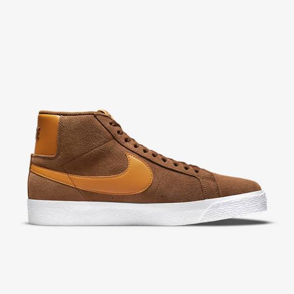 Zapatillas Nike SB Zoom Blazer Mid Mujer Blancas Amarillo | NK735FPU