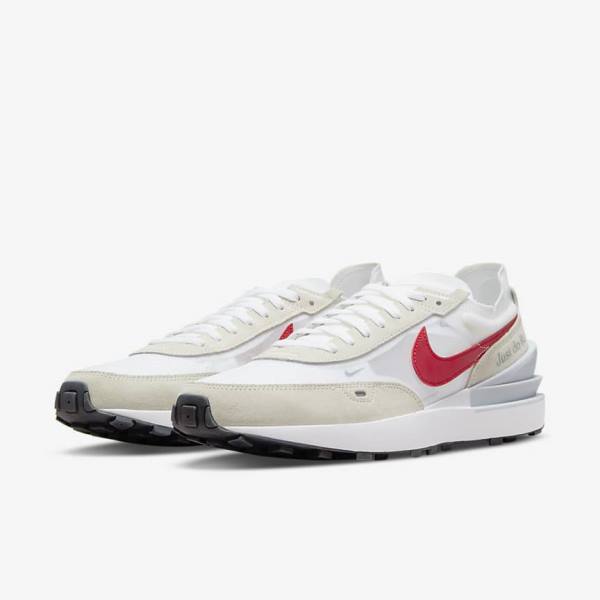 Zapatillas Nike Waffle One Hombre Blancas Verde Metal Plateadas Rojas | NK037JFA