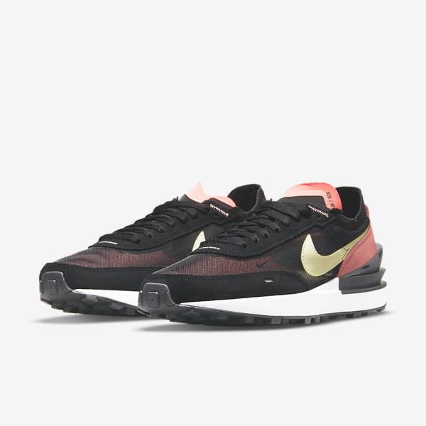 Zapatillas Nike Waffle One Mujer Negras Rojas Verde Claro | NK103FSC