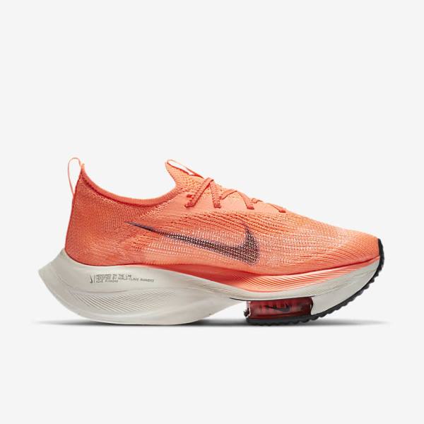 Zapatillas Running Nike Air Zoom Alphafly NEXT% Flyknit Carretera Carreras Mujer Mango Claro Metal Rojas Marrones Negras | NK293CVQ