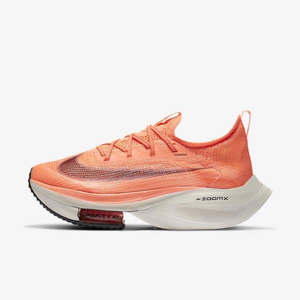 Zapatillas Running Nike Air Zoom Alphafly NEXT% Flyknit Carretera Carreras Mujer Mango Claro Metal Rojas Marrones Negras | NK293CVQ