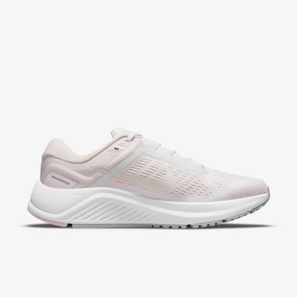 Zapatillas Running Nike Air Zoom Structure 24 Carretera Mujer Blancas Rosas Claro Gris Verde | NK108NRT