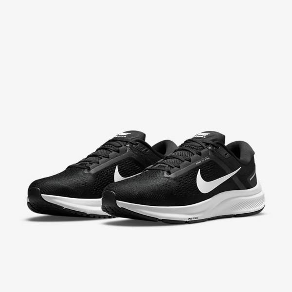 Zapatillas Running Nike Air Zoom Structure 24 Carretera Hombre Negras Blancas | NK153FOA