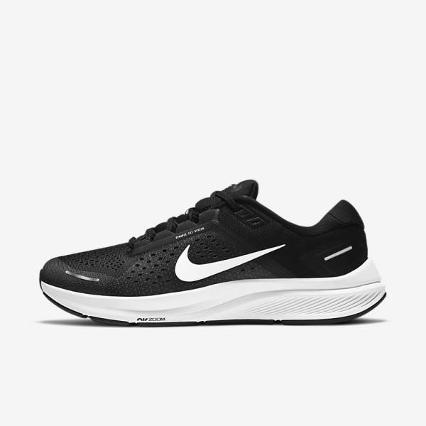 Zapatillas Running Nike Air Zoom Structure 23 Carretera Hombre Negras Gris Oscuro Blancas | NK981JMF