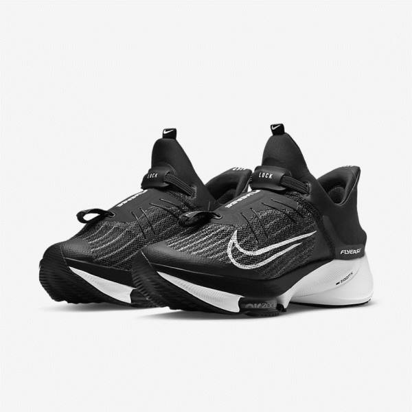 Zapatillas Running Nike Air Zoom Tempo NEXT% FlyEase Easy On-Off Carretera Hombre Negras Blancas | NK526RHW