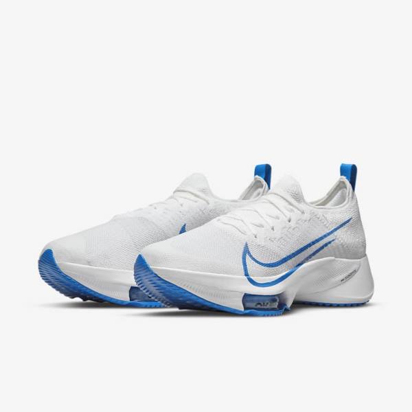 Zapatillas Running Nike Air Zoom Tempo NEXT% Carretera Hombre Blancas Plateadas Negras Azules | NK526YCR