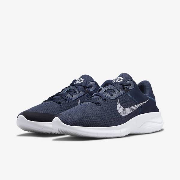 Zapatillas Running Nike Flex Experience Run 11 Next Nature Carretera Hombre Azul Marino Obsidian Oscuro Blancas | NK903KSH