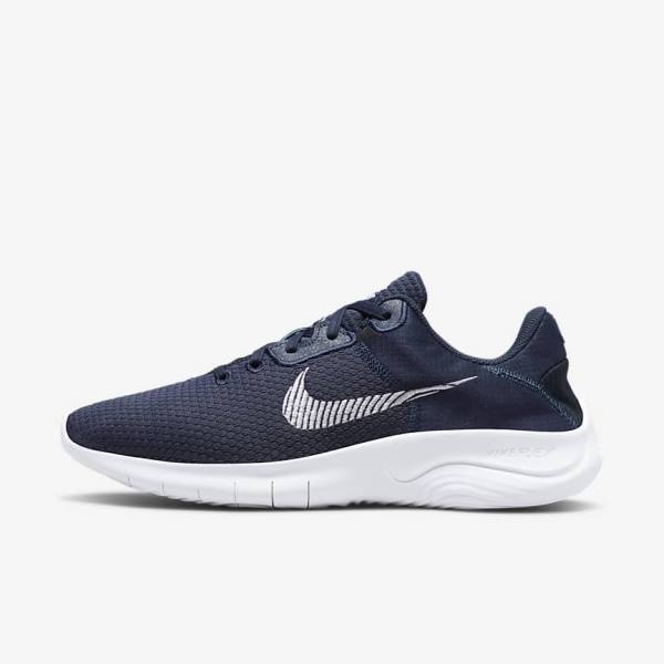 Zapatillas Running Nike Flex Experience Run 11 Next Nature Carretera Hombre Azul Marino Obsidian Oscuro Blancas | NK903KSH