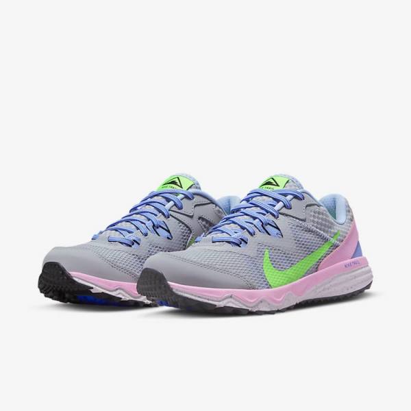 Zapatillas Running Nike Juniper Trail Trail Mujer Gris Azules Claro Rosas Verde | NK029IZD