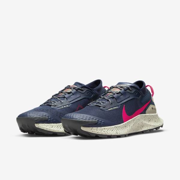 Zapatillas Running Nike Pegasus Trail 3 GORE-TEX Impermeables Trail Hombre Obsidian Verde Oliva Rojas | NK208YAD