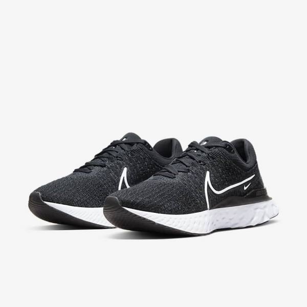 Zapatillas Running Nike React Infinity Run Flyknit 3 Carretera Mujer Negras Blancas | NK297DOC