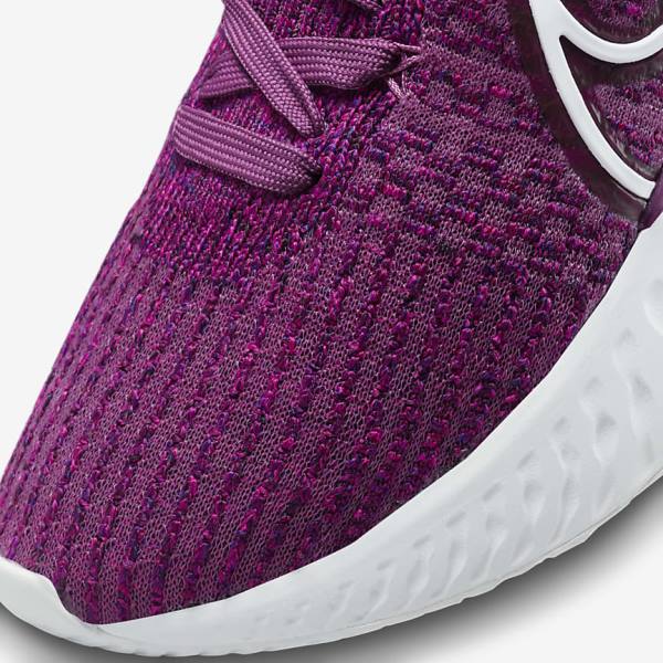 Zapatillas Running Nike React Infinity Run Flyknit 3 Carretera Mujer Burdeos Claro Rosas Blancas | NK298PMR