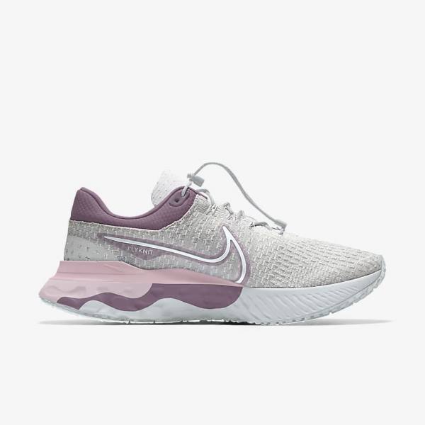 Zapatillas Running Nike React Infinity Run 3 By You Custom Carretera Mujer Gris Plateadas Gris | NK453OBM