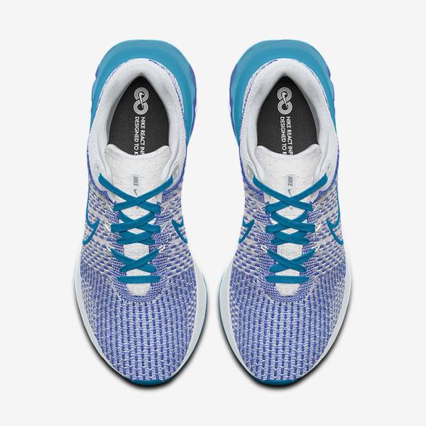 Zapatillas Running Nike React Infinity Run 3 By You Custom Carretera Hombre Blancas Azules Blancas | NK571GAY