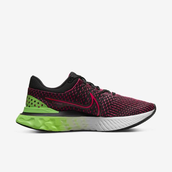 Zapatillas Running Nike React Infinity Run Flyknit 3 Carretera Hombre Negras Verde Rojas | NK659EMA