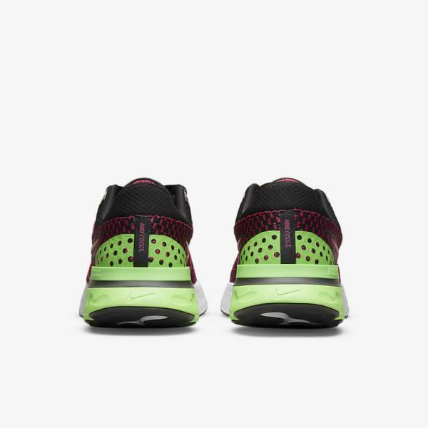 Zapatillas Running Nike React Infinity Run Flyknit 3 Carretera Hombre Negras Verde Rojas | NK659EMA