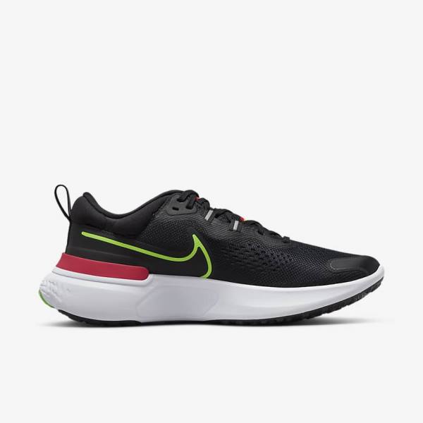 Zapatillas Running Nike React Miler 2 Carretera Hombre Negras Rojas Blancas Verde | NK432HPY