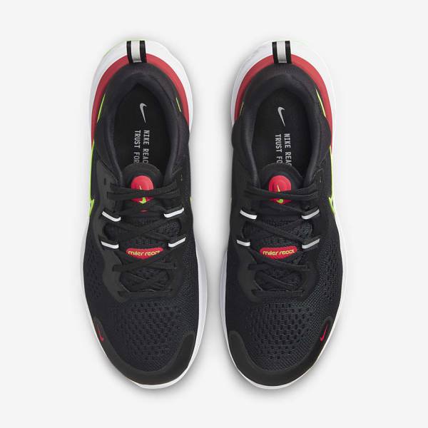 Zapatillas Running Nike React Miler 2 Carretera Hombre Negras Rojas Blancas Verde | NK432HPY