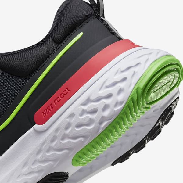 Zapatillas Running Nike React Miler 2 Carretera Hombre Negras Rojas Blancas Verde | NK432HPY