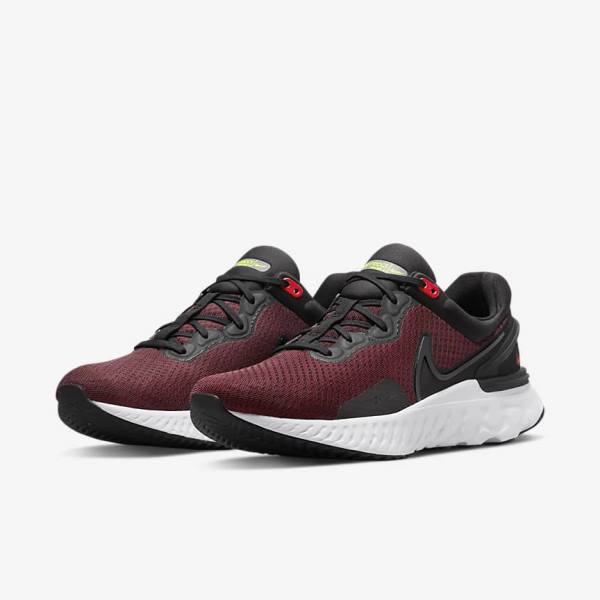 Zapatillas Running Nike React Miler 3 Carretera Hombre Negras Rojas Blancas | NK965SQU