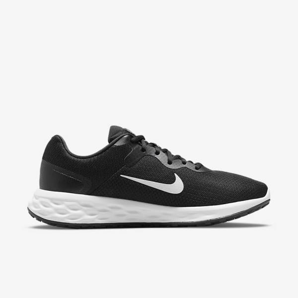 Zapatillas Running Nike Revolution 6 (Extra Anchos) Hombre Negras Gris Blancas | NK786AHM