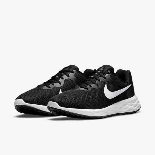 Zapatillas Running Nike Revolution 6 (Extra Anchos) Hombre Negras Gris Blancas | NK786AHM