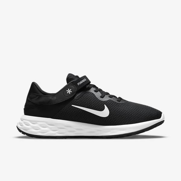 Zapatillas Running Nike Revolution 6 FlyEase Next Nature Easy-On-And-Off Carretera (Extra Anchos) Hombre Negras Gris Blancas | NK376HLW